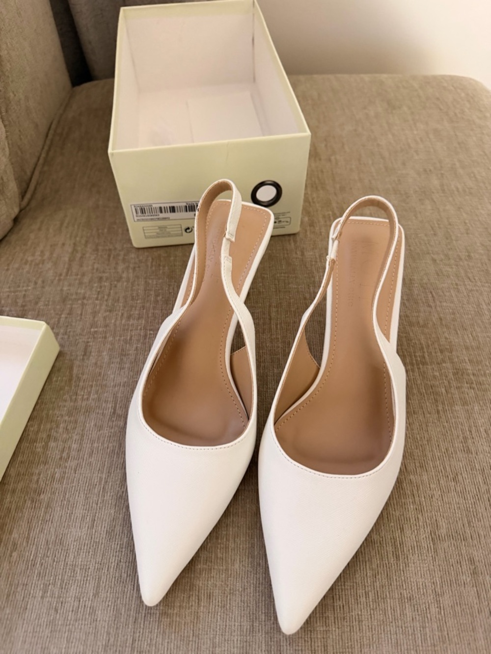 MOTF White Pointed Slingback Heels